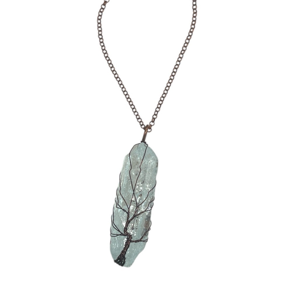 Tree of Life Bronzed Copper Wrapped Quartz Crystal